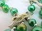 VNTG Mid Century Japan Green, Gold & Aurora Borealis Beaded Multi Strand Necklace image number 4