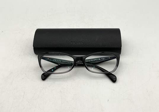 Prada black Clear Gradient Cat Eye Eyeglasses VPR 15P ZYY-101 W/ Case image number 2