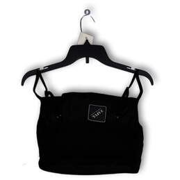 NWT Womens Black Sleeveless Spaghetti Strap Pullover Cropped Top Size M