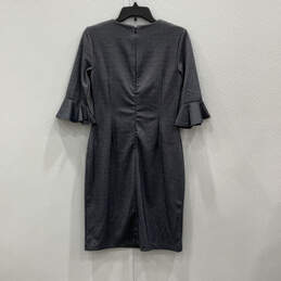 NWT Womens Gray Herringbone 3/4 Sleeve Back Zip Sheath Dress Size 4 alternative image