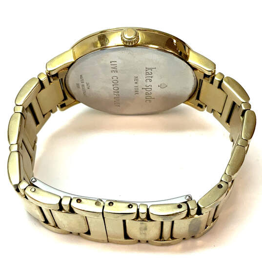 Designer Kate Spade Gold-Tone Chain Strap Round Dial Analog Wristwatch image number 3