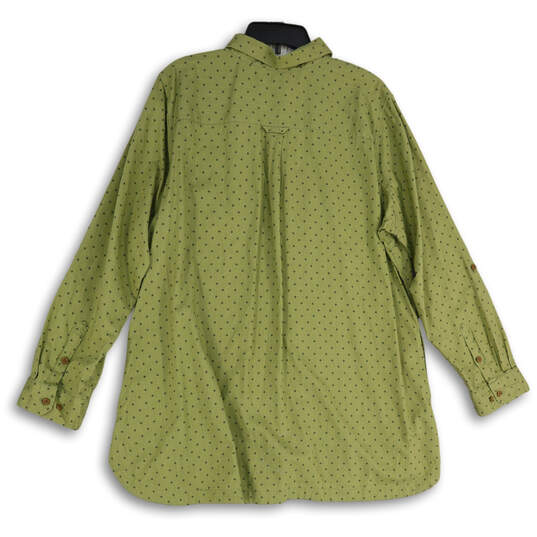 NWT Womens Green Printed Spread Collar Long Sleeve Button-Up Shirt Size XXL image number 2