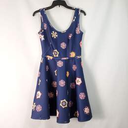 Cynthia Rowley Women Blue Printed Neoprene Dress 4 NWT