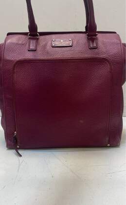 Kate Spade Plum Purple Leather Large Tote Bag