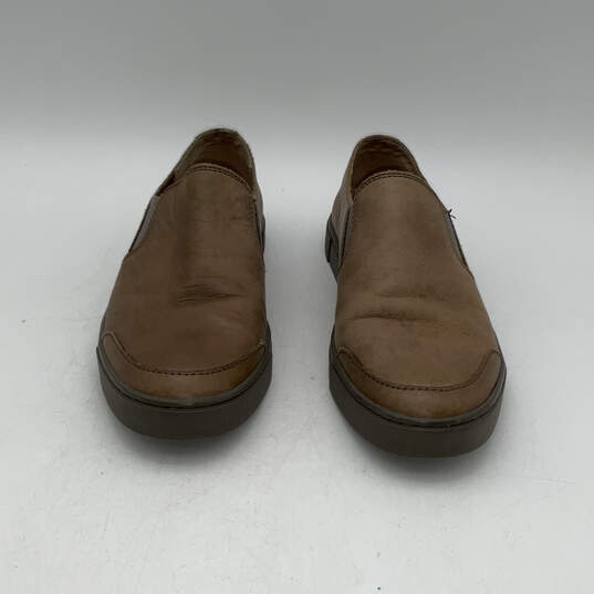 Womens Brown Leather Round Toe Slip-On Casual Loafers Shoes Size 8 image number 2