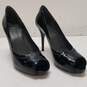 Stuart Weitzman Patent Peep Toe Heels Black 9 image number 3