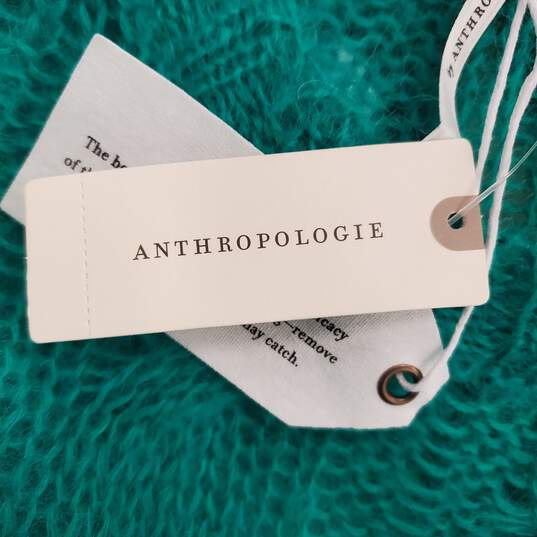 Anthropologie Women Green Knit Sweater SZ L NWT image number 4