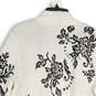 NWT Womens Black White Floral Long Sleeve Open Front Cardigan Sweater Sz 2 image number 4