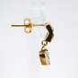 14K Gold Cubic Zirconia Dangle Charm Post Earrings 1.3g image number 4