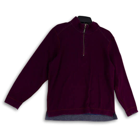 Womens Purple Reversible Long Sleeve Mock Neck 1/4 Zip Jacket Size Medium image number 1
