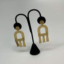 Designer Fossil Gold-Tone Brushed Brass Chandelier Dangle Earrings