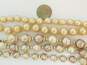 VNTG Pink, White & Champagne Tone Faux Pearl Beaded Necklaces image number 6