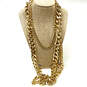 Designer Juicy Couture Gold-Tone Multi Strand Link Chain Necklace image number 1