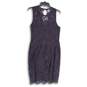 NWT Banana Republic Womens Purple Lace Round Neck Sleeveless Sheath Dress Size 8 image number 2