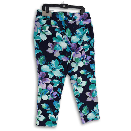 NWT Womens Multicolor Floral Comfort Stretch Skinny Leg Ankle Pants Sz PXL image number 2