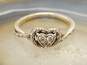 Romantic 925 Sterling Silver Diamond Accent Heart Ring 2.6g image number 1