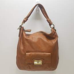 COACH 14783 Kristin Brown Leather Zip Tote Bag