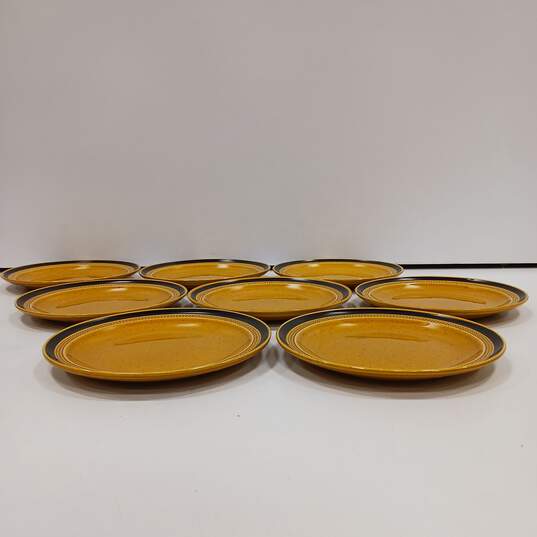 Bundle of 8 Assorted Yellow Fugi-Stone Tahiti Stoneware Plates image number 1