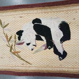 Embroidered Panda on Woven Mat - 30 X 18 Inches alternative image