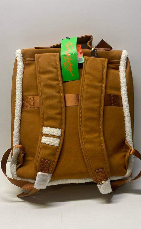 Tote&Carry Brown Faux Suede Backpack Bag image number 2