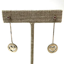 Designer Pandora S925 ALE Sterling Silver CZ Link Chain Dangle Earrings