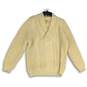 Falcarragh Mens Cream Cable Knit Shawl Collar Long Sleeve Pullover Sweater Sz M image number 1