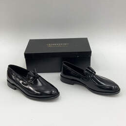 NIB Mens Tuscany 96136 Black Leather Almond Toe Loafer Dress Shoes Size 11D