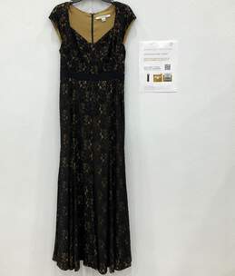 Diane Von Furstenberg Cap-Sleeve Black Lace Mermaid Gown