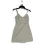Womens White Sleeveless Asymmetric Hem Back Zip Mini Dress Size 4 image number 1