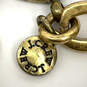 Designer J. Crew Gold-Tone Link Chain Multicolor Stone Statement Necklace image number 4