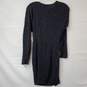 Carmen Marc Valvo Black Cotton Beaded Midi Dress Women's S image number 4
