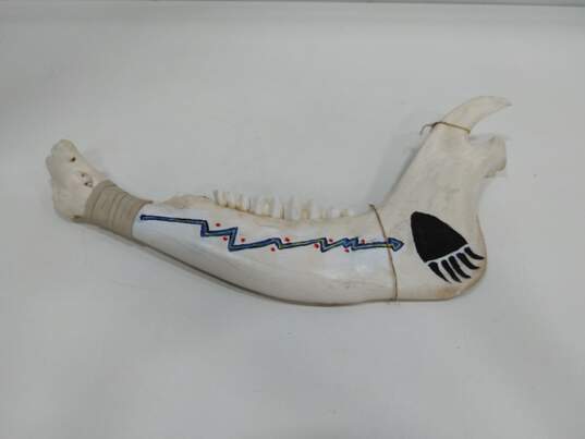 Hand Painted Prong Horn Antelope Jawbone image number 1