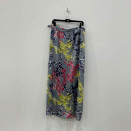 Womens Gray Floral Flat Front Knee Length Side Zip A-Line Skirt Size 12 alternative image