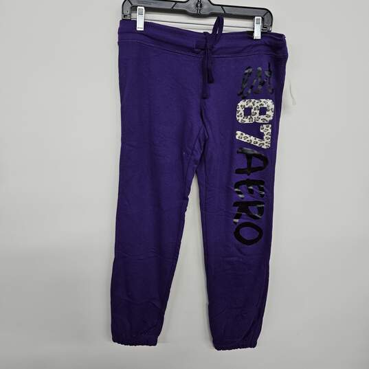 Purple Slim Cinch Pants With Drawstring image number 1