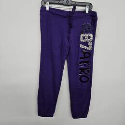 Purple Slim Cinch Pants With Drawstring