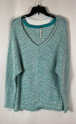 Free People Blue Knit Sweater - Size Small