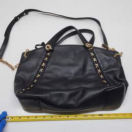 Sadie Leather Satchel Black Leather Chain Lock Crossbody Purse Bag alternative image