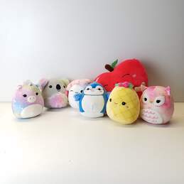Kelly Toy Original Squishmallows 5 Inch Mini Plush set of 6 and Ressie Red Apple 8 Inches