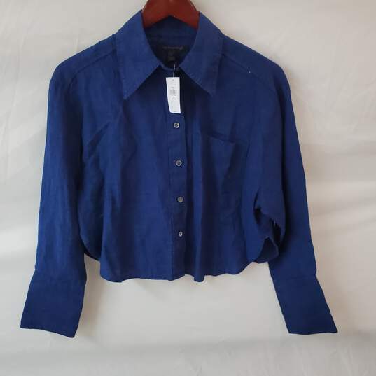 Banana Republic Blue Button Up Top with Tags in Size XS Petite image number 1