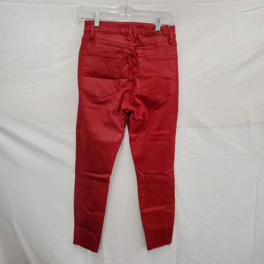 NWT Good American WM's Skinny Waist Crop Ruby Red Pants Size 10 image number 2