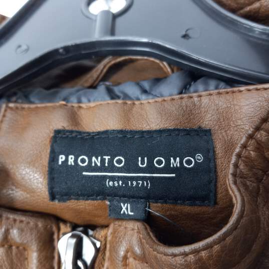 Men's Pronto Uomo Faux Leather Jacket Size XL NWT image number 3