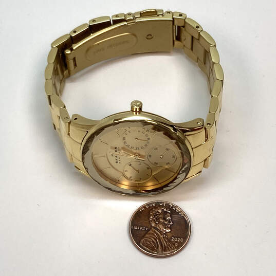 Designer Skagen 344LGXG Gold-Tone Chronograph Round Dial Analog Wristwatch image number 3