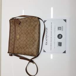 Coach Signature Brown Leather Crossbody Bag F58297 w/ COA