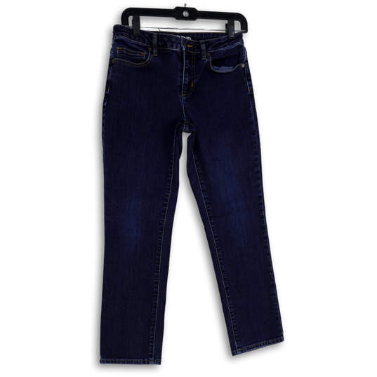 Womens Blue Denim Dark Wash 5-Pocket Design Straight Leg Jeans Size 6 image number 1