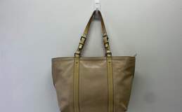 COACH F13098 East West Tan Leather Gallery Tote Bag alternative image