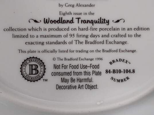 Bundle of 7 Bradford Exchange Woodland Tranquility Ceramic Plates image number 5