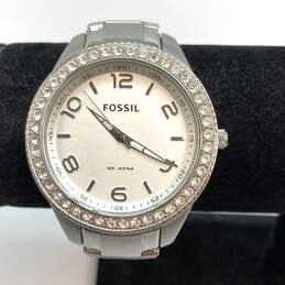 Designer Fossil AM-4248 Silver-Tone Stainless Steel Analog Wristwatch