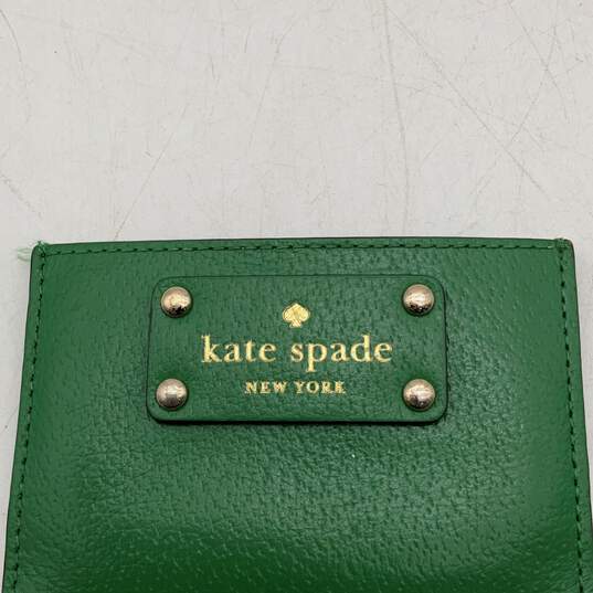 Kate Spade New York Womens Green Leather Wellesley Graham Card Holder Wallet image number 4