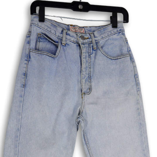 Womens Blue Denim Light Wash Pockets Stretch Skinny Leg Jeans Size 29 image number 3
