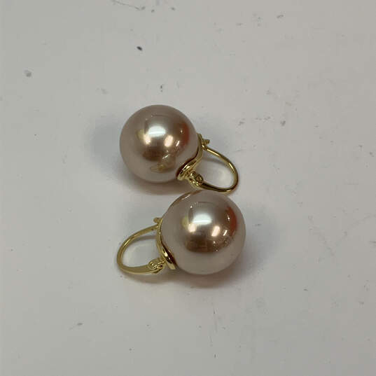 Designer Kate Spade Gold-Tone Fashionable Sea Pearl Drop Earrings image number 2